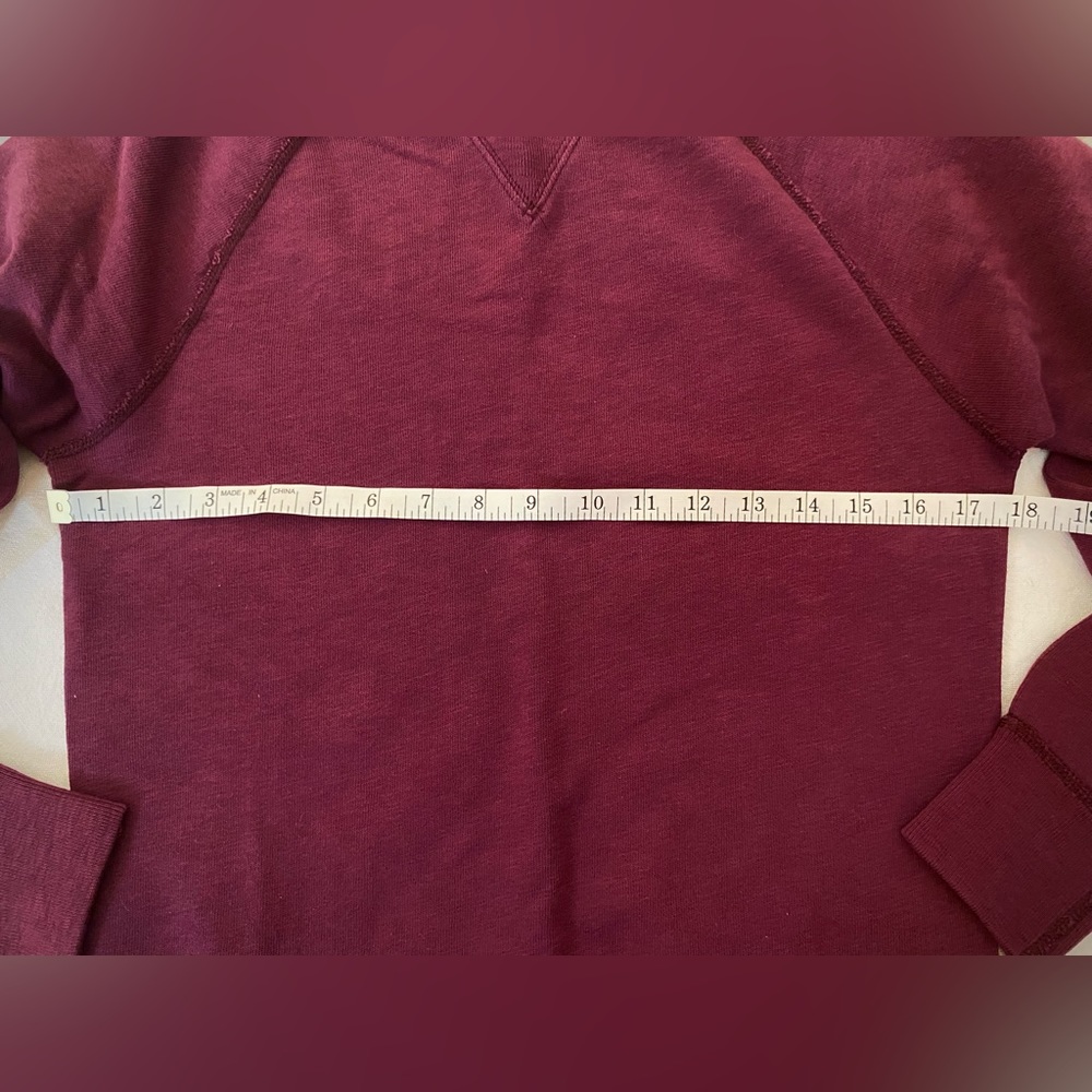 J. Crew NWT 🍇🍷100%Cotton Old School French Terry Raglan Sleeve Sweatshirt - Picture 7 of 10